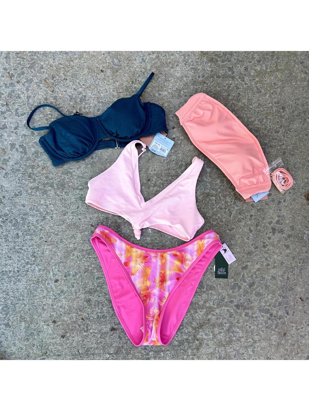 4 Piece Size Large Swim Bundle (3 NWTs Target 1 Frankies Bikinis)